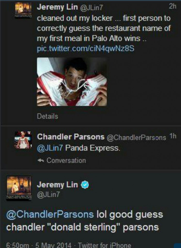 Jeremy Lin Deleted Tweet